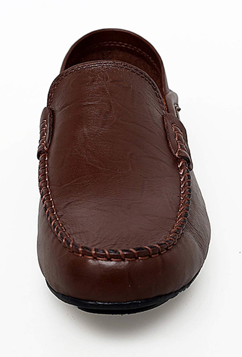Go Tour Men's Premium Genuine Leather Casual Slip On Loafers Breathable Driving Shoes Fashion Slipper Dark Brown 8.5/42 - Image 2